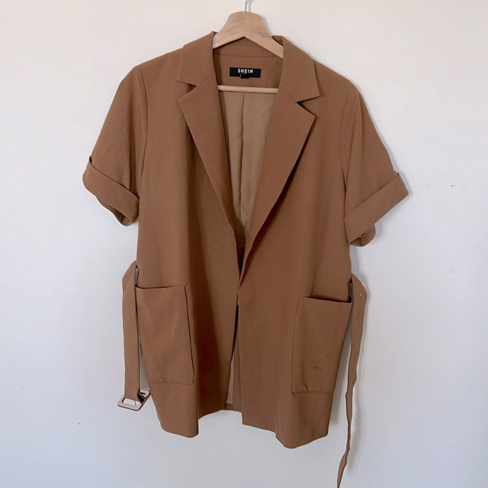 SHEIN Brown Short Sleeve Jacket Sz XS